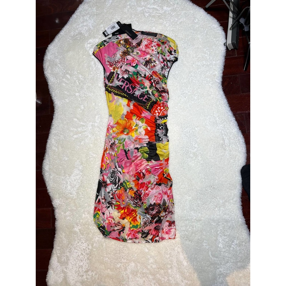 Versace Dress sz 38 Floral Mania Sleeveless - Picture 8 of 11